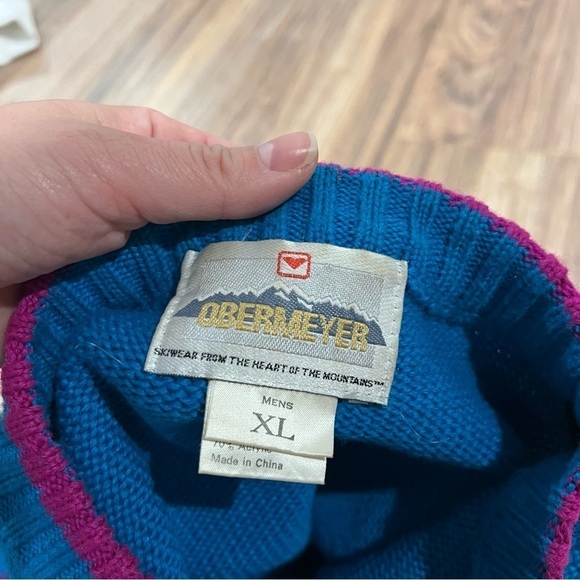 Vintage Obermeyer 90’s Wool Abstract Ski Sweater - Picture 7 of 9